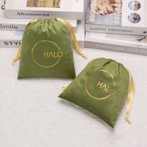 Fashion Luxury Women's Velvet <b>Drawstring</b> <b>Pouch</b> Velvet Dust <b>Pouch</b> Bag Velvet Jewelry Gift Storage <b>Pouch</b> With Silk Ribbon - Product Image 4