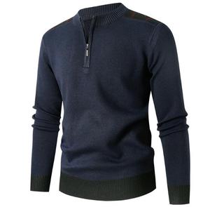 Maglione lavorato a maglia da uomo a metà collo alto e caldo mezzo <span class=keywords><strong>con</strong></span> cerniera alla moda maglione <span class=keywords><strong>con</strong></span> fondo Casual oversize - Product Image 4