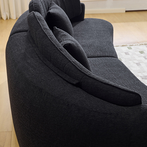 Shrink Wrapped Carton Curved Combination Sectional Three Seat Contemporary Textured Boucle Fabric Sofa <b>Bench</b> Modular - Product Image 2