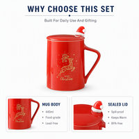 Tasse à eau Santa en édition limitée pour cadeau du Nouvel An, commande en gros, service OEM, livraison rapide, faible MOQ, prix de gros
