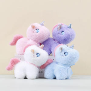 Mini poupée mignonne <span class=keywords><strong>licorne</strong></span> <span class=keywords><strong>en</strong></span> peluche porte-clés pendentif Kawaii dessin animé doux moelleux Peluches peluche Animal jouet sac breloque porte-clés accessoire - Product Image 1