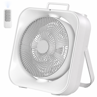 Ventilateur portable avec télécommande, batterie rechargeable, lumière LED et design inclinable pour la maison, le bureau et la voiture