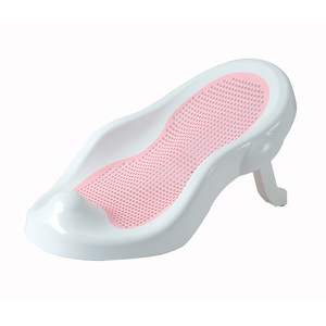 Siège de bain pour bébé avec cadre de soutien pour nouveau-né de 0 à 12 mois, en plastique rose, vert, bleu clair, support de baignoire multifonctionnel - Product Image 1