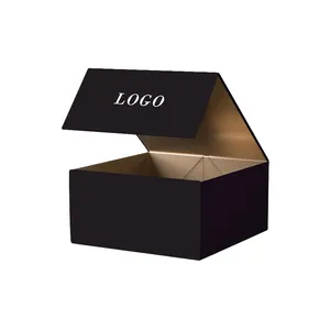 HOT Luxury Magnetic Gift Box Embalagem Fita Handle Folding Custom Logo Hard Rígido Papelão Papel Preto Pink Clothing Insert