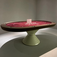 Table de poker ovale en flanelle artisanale haut de gamme italienne, jeux de jetons de luxe multijoueurs pour le divertissement en club