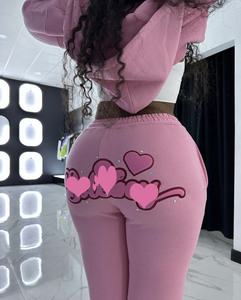 Spring 2025 <strong>Women</strong> Clothing Custom Sweatsuit Premium Rhinestone Oversized Two Piece Set <strong>Velour</strong> <strong>Tracksuits</strong> for <strong>Women</strong> Zip up Hoodie - Product Image 5