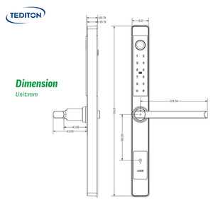 Khóa Tay Nắm Cửa Điện Tử Thông Minh Tediton, Không Cần Chìa, Khóa Cửa Kính Trượt Vân Tay - Product Image 5