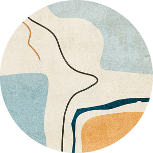 Modern Light Luxury <b>Round</b> <b>Carpet</b> Blue Bay Abstract Geometric Pattern Home Decor Area Rug - Product Image 5