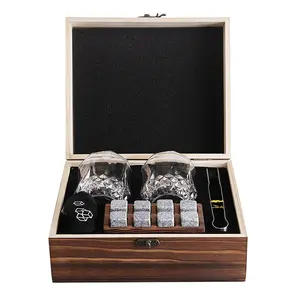 Ликер пивной гранит охлаждающие кубики льда аксессуары для бара бокалы для вина Графин для виски подарочный набор камней в деревянной коробке для мужчин