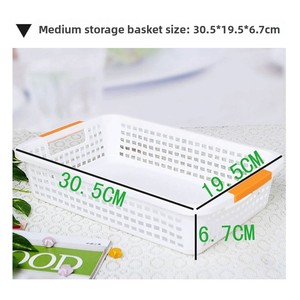 Cesta de Almacenamiento Rectangular de Plástico para Escritorio, Archivador de Oficina, Caja de Aperitivos para el Hogar o Supermercado, Organizador - Product Image 3