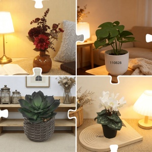 Plante artificielle de <span class=keywords><strong>cyclamen</strong></span> à 7 têtes, fleurs en plastique imitation oreilles de lapin dans un pot en ciment avec faux sol pour la décoration intérieure - Product Image 5