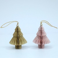 Boules de Noël en papier origami nid d'abeille en forme d'ange, ornements d'arbre, bords argentés, lanternes suspendues, style moderne minimaliste
