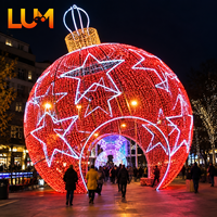Guirlande lumineuse LED de 4 m de diamètre, boule géante à traverser avec structure en aluminium pour motif lumineux de Noël