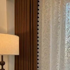 Moderno stile Vintage francese retrò verde alta oscurante tessuto pieghettato Grommet <span class=keywords><strong>tende</strong></span> per soggiorno balcone - Product Image 5