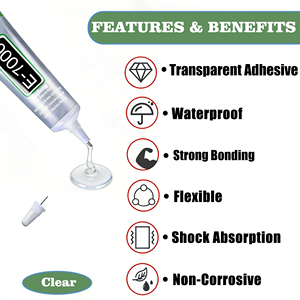 <span class=keywords><strong>Colle</strong></span> de réparation E7000 transparente pour artisanat de strass, bijoux, perles, adhésif semi-fluide à haute viscosité pour vêtements, chaussures, tissus - Product Image 3
