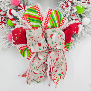 Guirlande de Noël artisanale de style américain avec motif de canne à sucre pour la décoration de la porte d'entrée et de la fenêtre - Product Image 4