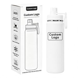 Bouteille d'eau sport en acier inoxydable à double paroi isolée sous vide de 24 oz avec bouchon à paille pour la salle de sport, les voyages et le camping - Product Image 2