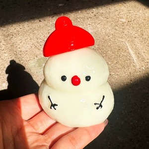 Creative Super Sticky Christmas <b>Red</b> Cap <b>Little</b> Sonwman TPR Squishy Toy Stress Relief Fidget Decompression Toy for Kids Adults - Product Image 3