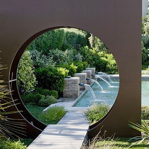 Trang Trí Vườn Kim Loại Lớn Cổng Mặt Trăng Corten Biệt Thự Thép Vòm Kim Loại Cổng Mặt Trăng Cho Sân Sau Vườn - Product Image 5