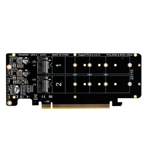 NVME x4 SSD 2U sunucu yükseltici kart için <span class=keywords><strong>M</strong></span>.<span class=keywords><strong>2</strong></span> <span class=keywords><strong>m</strong></span>-anahtar yükseltici kart PCIE X16 çift taraflı 4-Disk RAID PCI-EX16 bölünmüş kart - Product Image 2
