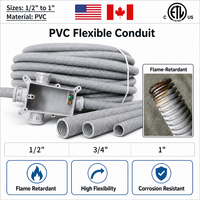 Conduit électrique non métallique en plastique ETL CETL, conduit flexible ondulé pour la protection des câbles électriques