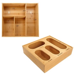Wooden Cling Film <b>Storage</b> <b>Box</b> Rectangular Natural Wood Color Desktop Organizer <b>Kitchen</b> Drawer <b>Storage</b> Container - Product Image 3