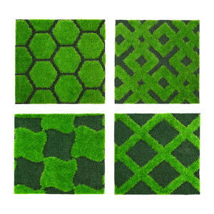 Césped Artificial con Patrón Geométrico, Alfombra para Exteriores de 10 cm, Verde, Impermeable, Césped de Polietileno de Alta Densidad - Product Image 1