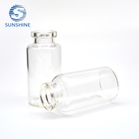 Vente en gros de flacons tubulaires en verre transparents stériles de 20ml flacons en verre antibiotique pour injection