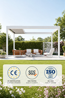Pergola moderne en aluminium à lames orientables électriques, imperméable, pour terrasse extérieure, avec commande intelligente