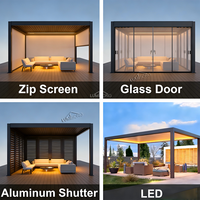 Verrière extérieure électrique moderne intelligente à toit rétractable en verre trempé moulé à plat, mobile, pour chambre et extérieur