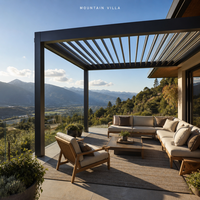 Pergola Bioclimatique Motorisée en Aluminium avec Lames Orientables pour Extérieur, Écran d'Intimité, Étanche, pour Patio, Jardin, Balcon, Cour Arrière, Thermolaquée