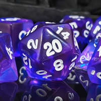 Mélange de dés HS couleur polyédrique DND rose et noir dés de couleur mélangée 7 pièces ensemble pour RPG donjons et Dragons jeux de société DND