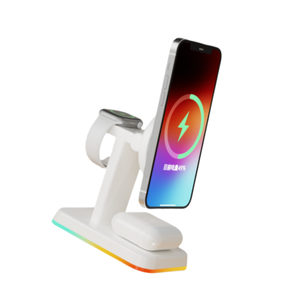 Hub de charge sans fil magnétique 3-en-1 rapide 15W avec support de lampe LED à <span class=keywords><strong>changement</strong></span> de couleur pour <span class=keywords><strong>iPhone</strong></span> 17 Series - Product Image 1