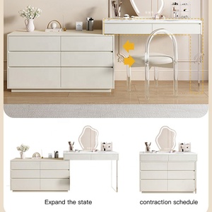 Coiffeuse de style nordique de <span class=keywords><strong>haute</strong></span> qualité, table à maquillage moderne, ensembles de maquillage multifonctionnels, coiffeuse avec miroir et lumières - Product Image 5