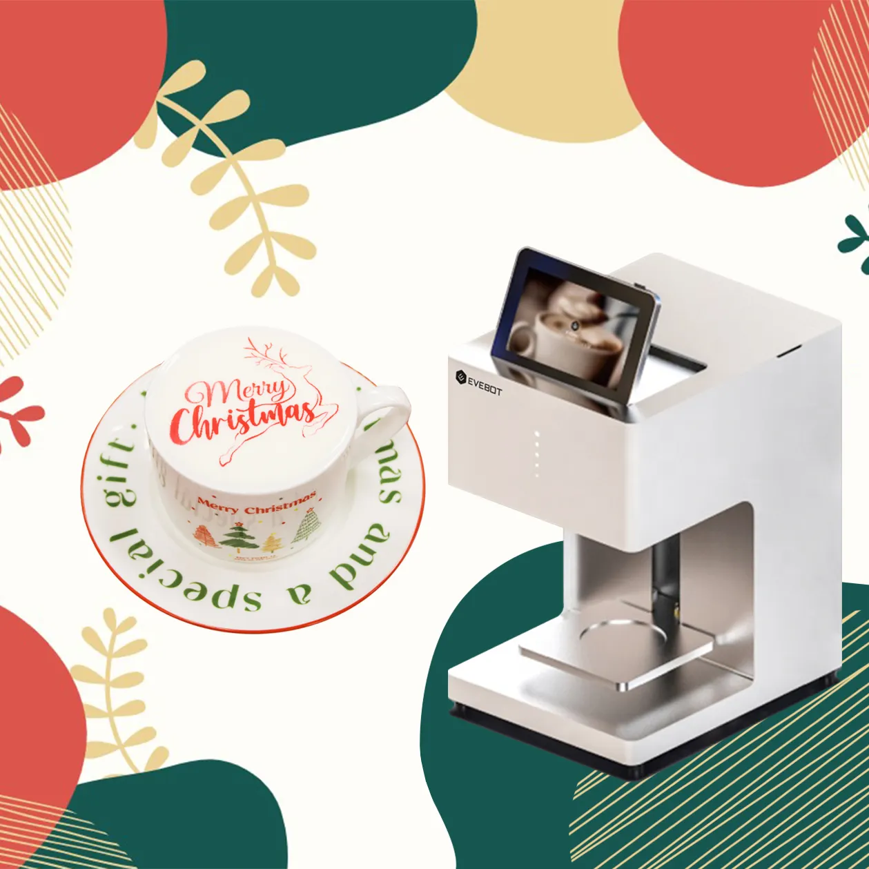EVEBOT EB-Pro Nouvelle imprimante à café à encre couleur Boisson Selfie Machine d'impression 3D pour la décoration Latte Art Restaurant Hôtel Équipement