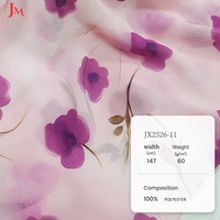 Rouleau de tissu en mousseline de soie florale légère 100 % polyester de haute qualité JM pour la conception de vêtements féminins