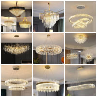 Lustre rectangulaire moderne et élégant en cristal pour salle à manger, bar et intérieur domestique