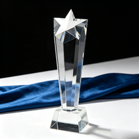 Trophée étoile en cristal Honor multi-tailles, trophée étoile en verre vierge, récompenses en cristal, trophées en cristal, vente chaude