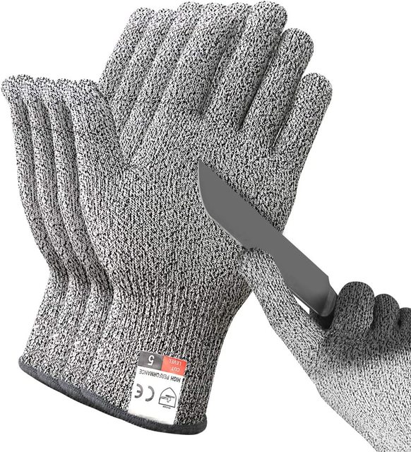 Anti-Cut Level 5 Cut Resistant Work Safety Gloves High Performance Polyethylene 1.31mm Thickness ANSI Certified Construction Use
