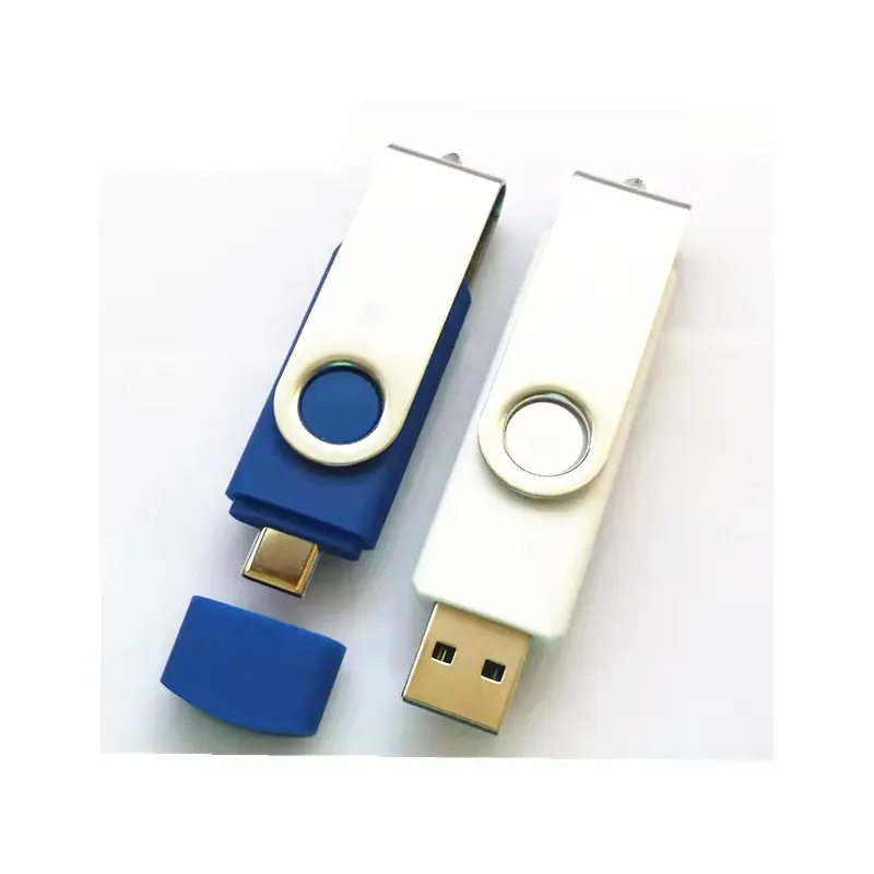 Pen Drive USB 3.0 2.0 OTG 2 In 1, 64GB Logam Dual USB Flash Drive 16GB 8GB Penggunaan Ganda untuk Tipe-c