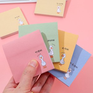 KQT Bloc-notes autocollants en forme de petit canard blanc, 80 feuilles, papier adhésif durable, cadeaux promotionnels - Product Image 1