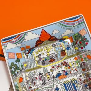 Cenicero de Cerámica de Estilo Europeo para Escritorio, Diseño Cuadrado de Gran Diámetro con Cuatro Ranuras, Base Antideslizante, Uso Personalizado en el Hogar y Restaurantes - Product Image 3