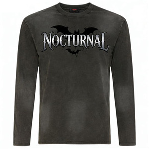 <span class=keywords><strong>T</strong></span>-shirt à manches longues gris foncé, imprimé à thème de police gothique, haut décontracté, style vintage délavé, <span class=keywords><strong>t</strong></span>-shirt graphique gothique - Product Image 2