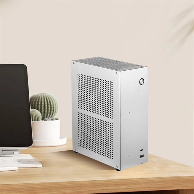 NS01 Vertical Metal Mini-ITX PC Case with Type-C Interface SGCC 0.8mm Supports Mini-ITX Motherboard Desktop Use in Stock