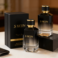 Flacon de parfum en verre noir dégradé personnalisé de 50 ml, vaporisateur fin, flacons de parfum de luxe de 50 ml avec boîte