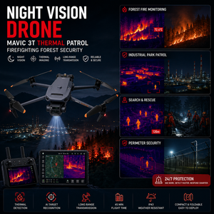 Drone de vision nocturne Mavic 3T avec imagerie thermique pour la lutte contre les incendies, la surveillance de la faune forestière et des périmètres, et les tâches en basse lumière - Product Image 1