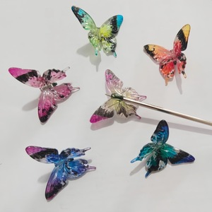 32*39mm <b>Color</b> Printed Butterfly Vertical Hole Loose Beads DIY Butterfly Loose Beads Stringing <b>Pen</b> Car <b>Pen</b> Accessories Wholesale - Product Image 2