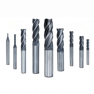 Fresa de extremo con recubrimiento CVD D4/6/8/10/12mm, cortador plano sólido de 4 filos para electrodo de grafito y fibra de carbono - Product Image 1