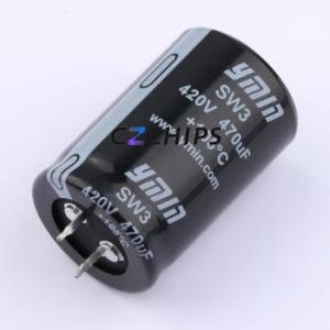 ตัวเก็บประจุอิเล็กโทรไลต์อะลูมิเนียมแบบ Snap-in รุ่น SW32I471MNNXS06S2 ชนิด Through-hole (THT) ขนาด D30xL45 มม. 470uF 20% 420V - Product Image 1