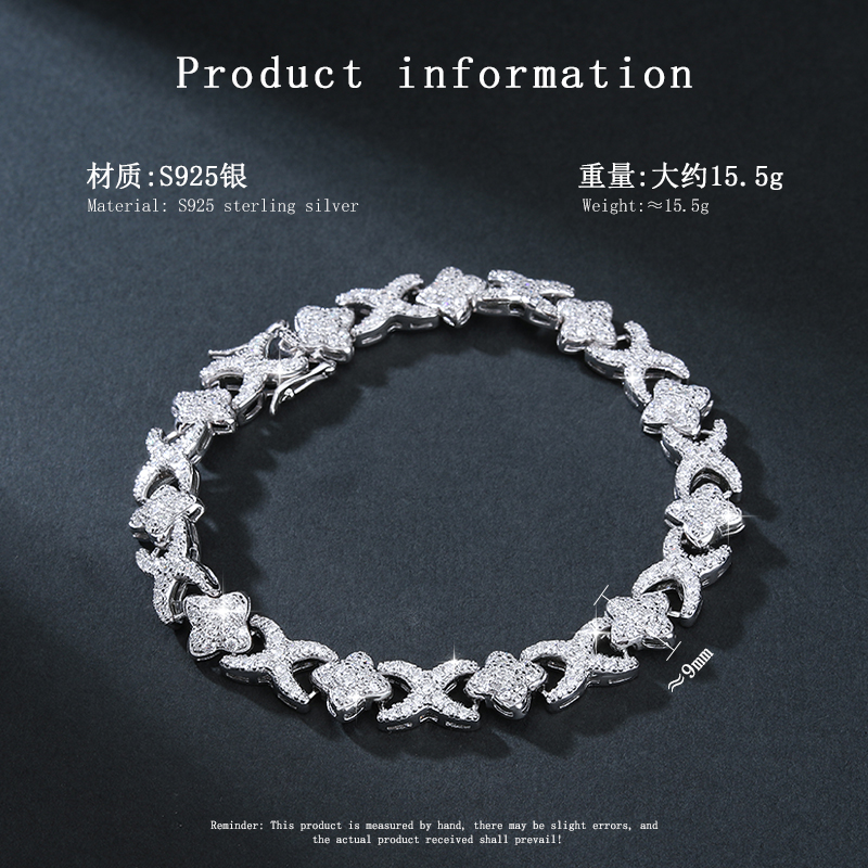 1 Carat Moissanite 925 Sterling Silver Bracelet
